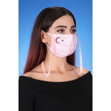 Meditex Boyundan Askılı Yıkanabilir Baskılı Maske A-1k Toz Pembe