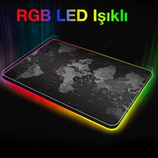 Dybox Dünya Desenli Rgb LED Işıklı Oyuncu Mouse Pad 300*250*4MM