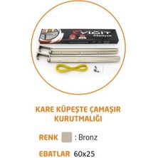 Kare Küpeşte Alüminyum Balkon Çamaşır Kurutmalık 60X25 mm