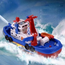 Jessieyou Mall Çocuklar Elektrikli Yangın Söndürme Gemi Modeli Ses Işıkları ile Su Püskürtme Tekne Oyuncaklar Xmasler (Yurt Dışından)