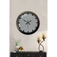 Platin Saat 36 cm Siyah Metal Sayısız Duvar Saati