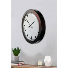 Platin Saat 36 cm Siyah Metal Sayısız Duvar Saati