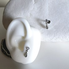 Bylin Cerrahi Çelik Damla Charmlı Piercing. Bar Uzunluğu 6 mm