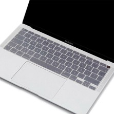 Arabulalaca Macbook Air 13 Inch 2020 A2337 M1 Işlemcili Türkçe Q Silikon Klavye Koruyucu Şeffaf