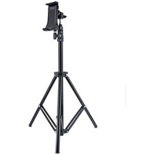 Asfal 160 cm Teleskopik Katlanabilen 4-11 Inç Uyumlu Telefon ve Tablet Tutucu Tripod