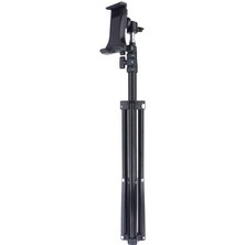 Asfal 160 cm Teleskopik Katlanabilen 4-11 Inç Uyumlu Telefon ve Tablet Tutucu Tripod