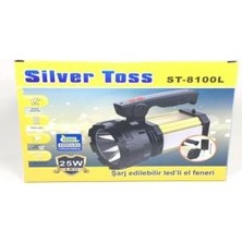 Silver Toss ST-8100L 25W Şarj Edilebilir Ledli El Feneri USB Çıkışlı Çift Yönlü