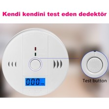 Karbonmonoksit Alarm Cihazı Co Gaz Dedektörü LCD Kablosuz Pilli 85 Db