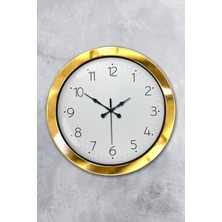 Platin Saat 36 cm Gold Metal Klasik Duvar Saati