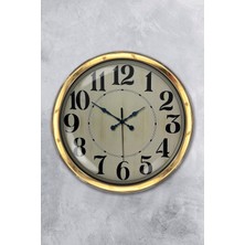 Platin Saat 40 cm Gold Metal Retro Duvar Saati