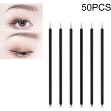 Puluzpuluz 50 Adet Eyeliner Fırçası Kozmetik Makyaj Fırçaları Gözler Makyaj Şekillendirme Araçları Siyah (Yurt Dışından)