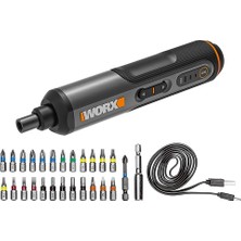 Worx WX240 4 Volt/1.5 Ah. Li-Ion Akıllı Şarjlı Tornavida + 26 Adet Bits Uç