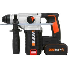 Worx WX380 20 Volt 4.0AH. 2.2j Li-Ion Çift Akülü Şarjlı Sds- Plus Pnömatik Kırıcı/ Delici