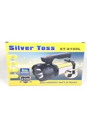 Silver Toss ST-8100L 25W Şarj Edilebilir Ledli El Feneri USB Çıkışlı Çift Yönlü