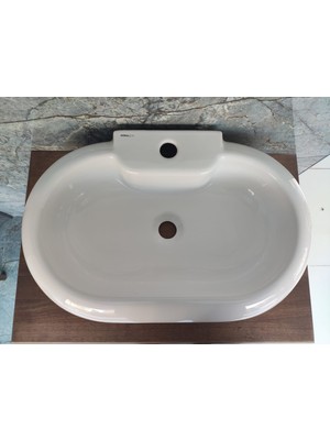 Güral Oval Mobilya Üstü Lavabo - Beyaz 39,5X61,5 cm