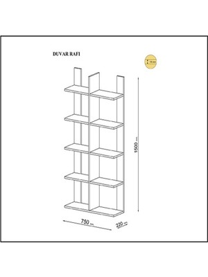 BMdekor Kitaplık Mehtap Antrasit