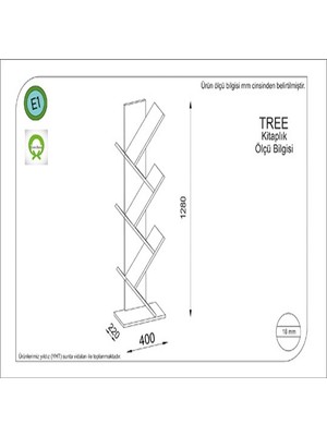 BMdekor Kitaplık Free Ceviz