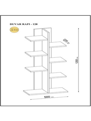 BMdekor Kitaplık Between-120 Beyaz