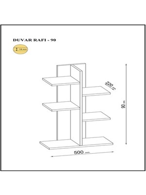 BMdekor Kitaplık Between-90 Ceviz