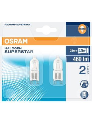 Osram 10 Adet Osram  G9 Halojen 220V 33W = 40W 460 Lümen Halopın