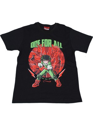 Atlantis My Hero Academia One For All Tişört Siyah