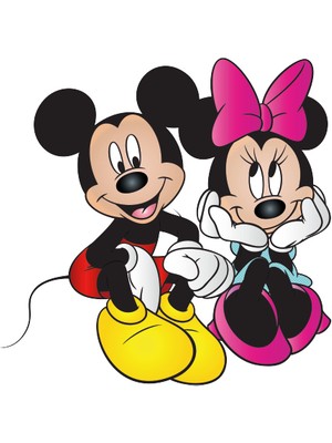 Atalya Reklam Mickey & Minie Mouse Çocuk Odası Duvar Sticker 50X50 cm