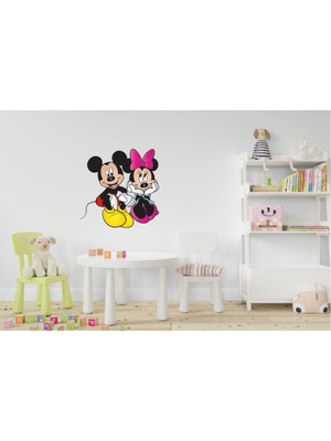 Atalya Reklam Mickey & Minie Mouse Çocuk Odası Duvar Sticker 50X50 cm