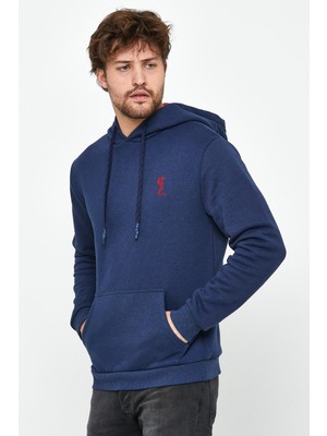 Polo State Erkek Iskelet Nakışlı 3 Iplik Sweatshirt  Indigo