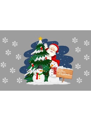 Walldeco Yılbaşı Duvar Cam Sticker Noel Baba