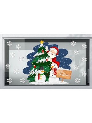 Walldeco Yılbaşı Duvar Cam Sticker Noel Baba