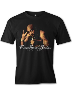 Lordd  T-Shirt   Tupac Shakur 2 Siyah Erkek Tshirt