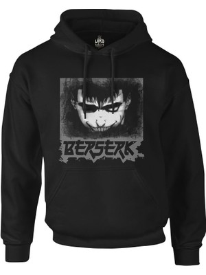 Lordd  T-Shirt   Berserk - Gatsu Siyah Erkek Fermuarsız Kapşonlu