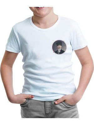Lordd  T-Shirt   Atatürk - Portre Logo Beyaz Çocuk Tshirt