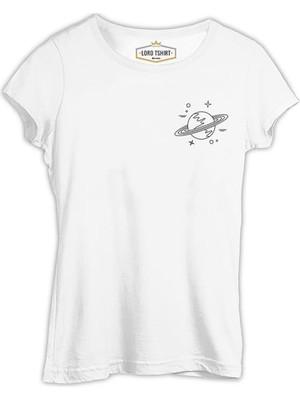 Lordd  T-Shirt   Saturn Iıı Logo Beyaz Bayan Tshirt