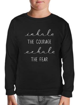 Lordd  T-Shirt   Yoga - Exhale The Fear Siyah Çocuk Sweatshirt