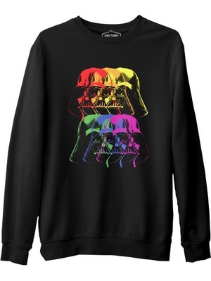 Lordd  T-Shirt   Star Wars - Darth Vader Colors Siyah Erkek Kalın Sweatshirt