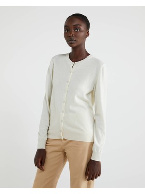 Benetton Bisiklet Yaka Merino Hırka