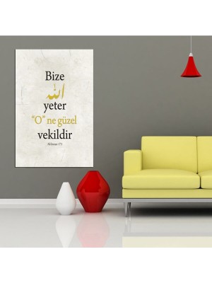 Evdetablo Bize Allah Yeter Kanvas Tablo