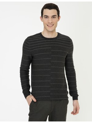 Pierre Cardin Erkek Antrasit Slim Fit Kazak 50241474-VR006