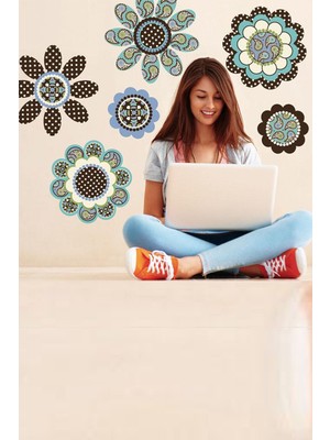 Kt Grup Floral Yaşam Mandala Çiçekler Duvar Sticker