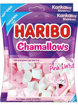 Haribo Chamallows Marsmallow Marşmelov Pink White 150 gr 5'li