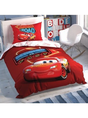Taç Lisanslı Disney Cars Shiny Road Tek Kişilik Nevresim Takımı