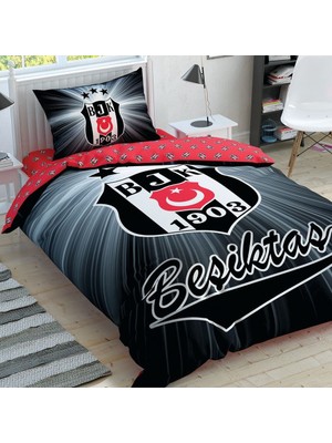 Taç Lisanslı Beşiktaş Light Glow Tek Kişilik Nevresim Takımı