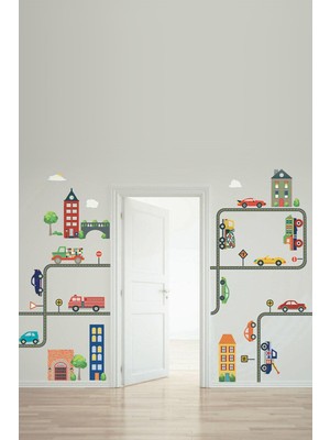 Kt Grup Şehir Hayatı Transportation Xl Duvar Sticker Seti