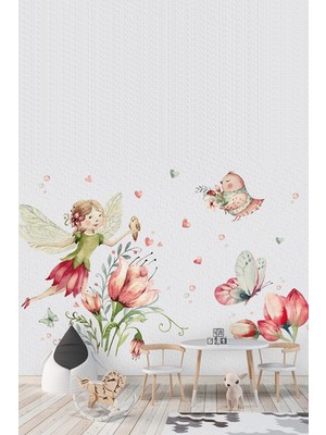 Kt Grup Peri Kızı Pastel Renkler Çocuk Odası  Duvar Sticker Seti