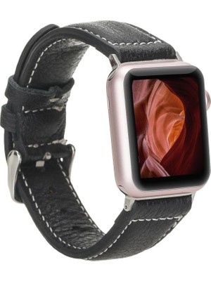 Apple Watch Uyumlu Deri Kordon 42-44-45MM Nm1-As1 Siyah