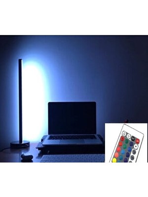 Çağatay Elektrik Dekoratif Rgb Animasyonlu LED Lambader Köşe Lambası Siyah 42CM Siyah