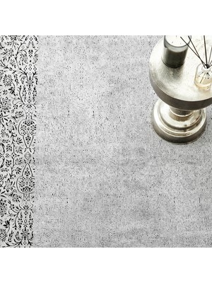 Kaşmir Halı Viskon Premium Damask Gri 160x230 cm