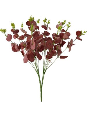 Nettenevime Yapay Çiçek Okaliptus Demet Kırmızı Aradal Garnitür Eucalyptus
