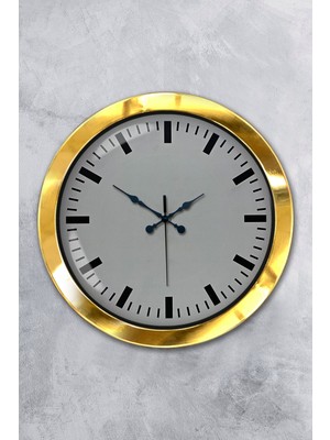 Platin Saat 36 cm Gold Metal Sayısız Duvar Saati